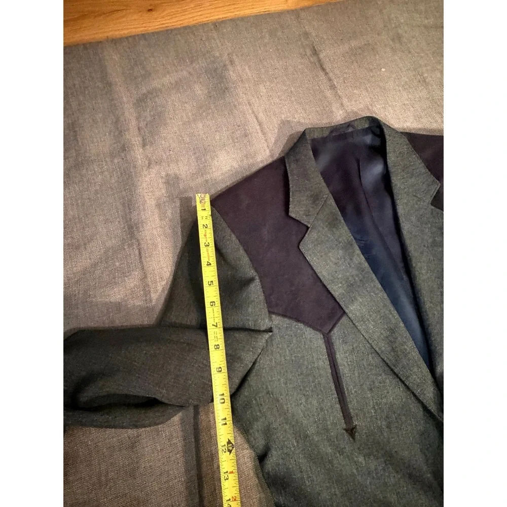 Circle S Blazer Mens 42R Gray Western Yoke Sport Coat Jacket Two Button Cowboy